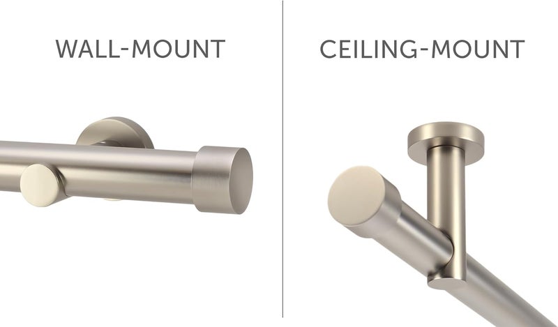 Ivilon Ceiling or Wall Mount Curtain Rod Brackets Holders for Curtain Rods of 7/8 and 1 Inch Diameter. Set of 2. Color Black - Image 3